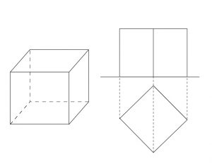 立体の見取り図と投影図と書き方と具体例の見方 中学１年空間図形