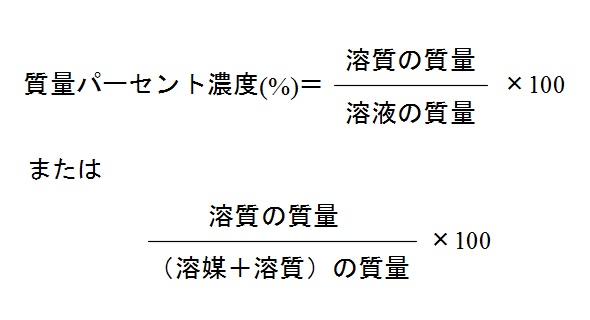 質量パーセント濃度の求め方とモル濃度の違い