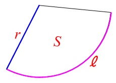 扇 おうぎ 形の面積を求める公式と弧の長さの求め方